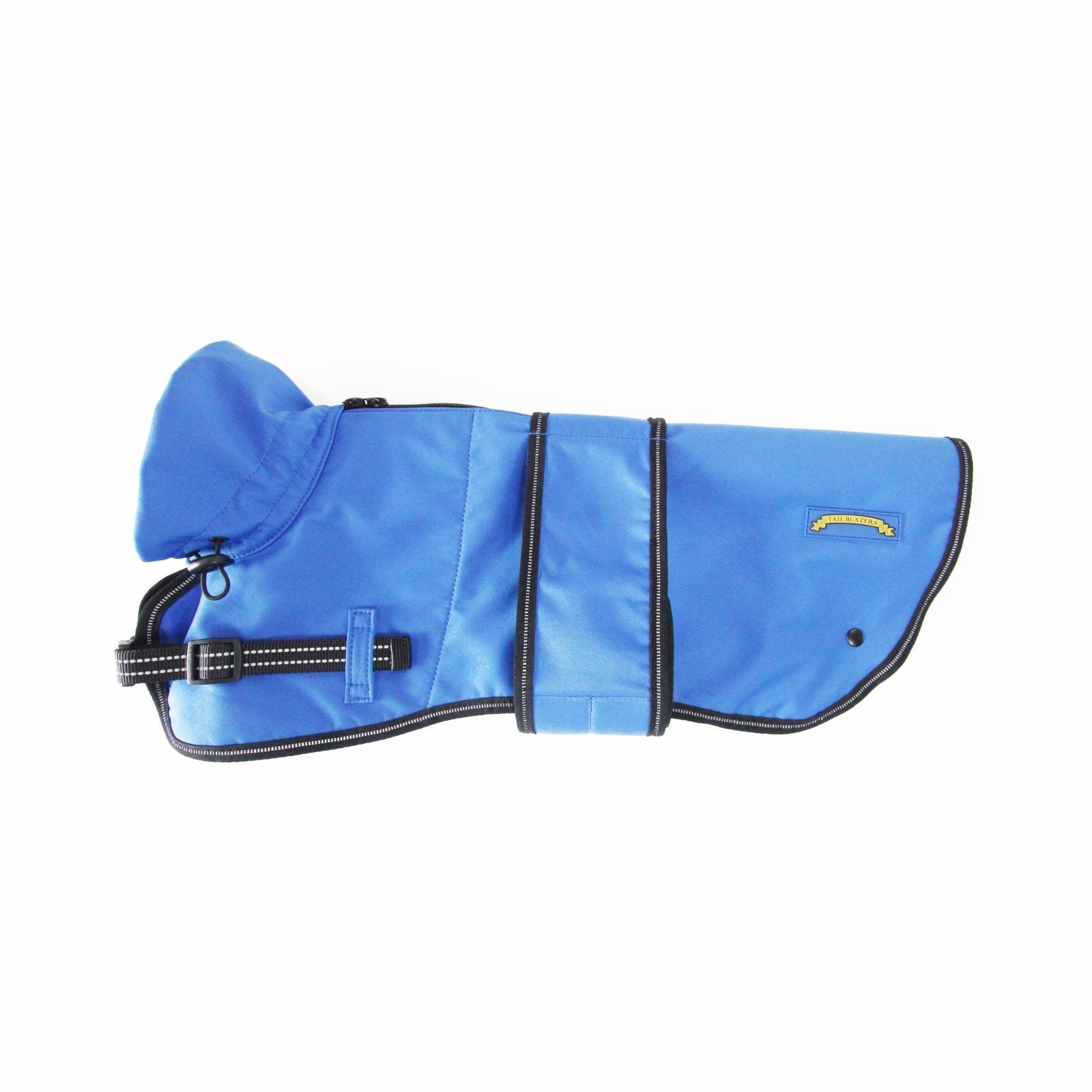 Product image blue dog waterproof jacket side view