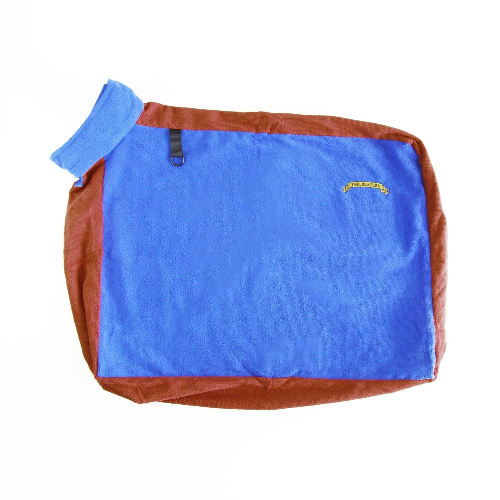 Product image blue towel bag side view
