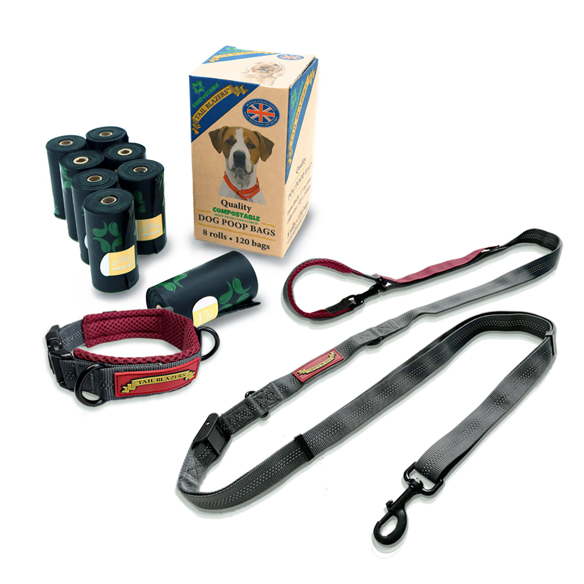 collar and lead set bundle poop bags