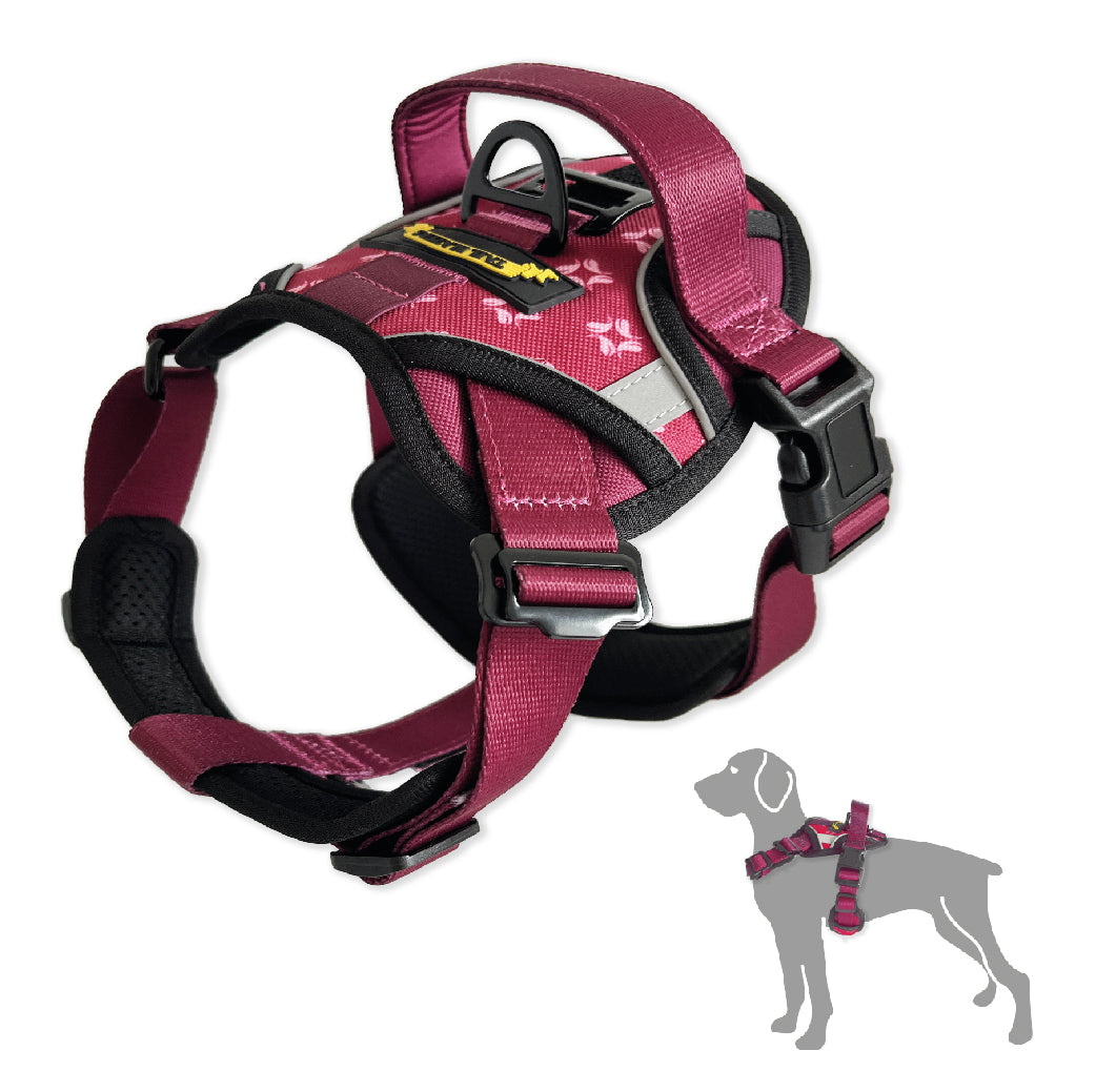 Premium Dog Harness. Breathable, Adjustable, No Pull, with Handle (Red)